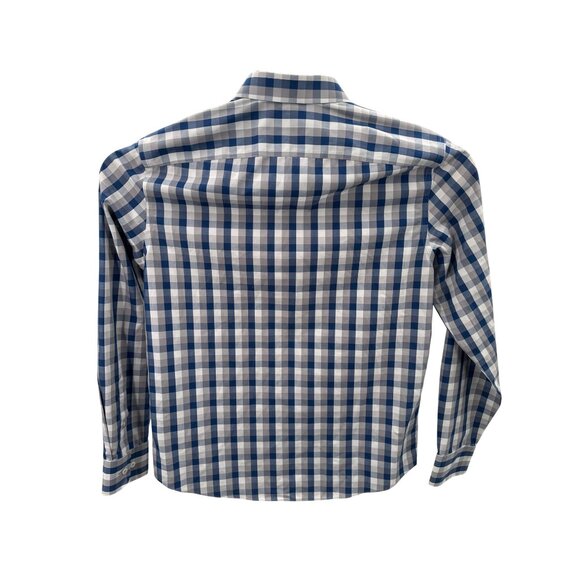 UNTUCKit Button Up Dress Shirt Size Large Long Sleeve Blue Gray Check - Picture 3 of 4